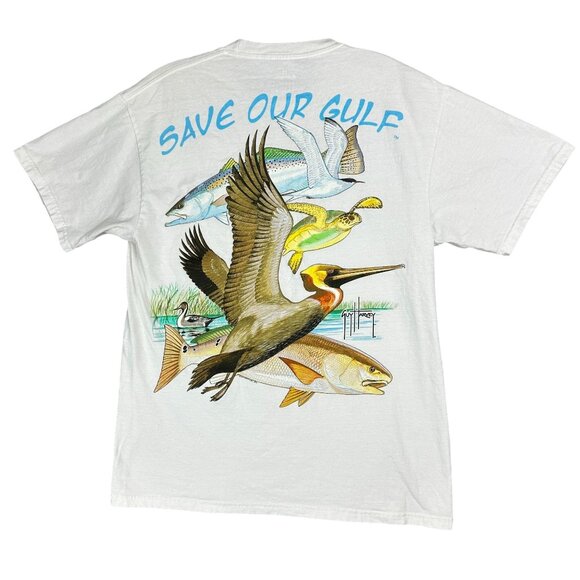 Guy Harvey Original T Shirt Mens M Chest Pocket Wildlife Graphic By Aftco 2010 - Picture 1 of 8